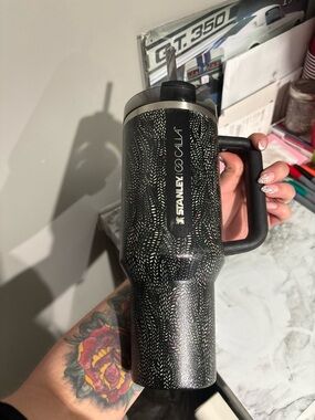 Stanley Black Speckled Insulated Travel Mug with Handle